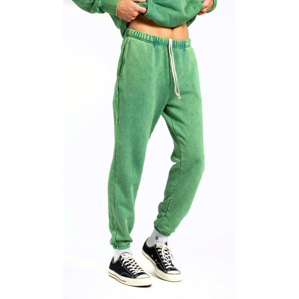 Les Tien Classic Sweatpants Aloe Stone Size Small Cotton Fleece SSENSE